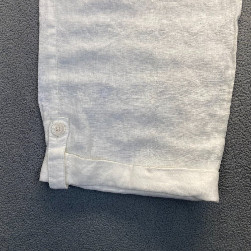 Ellen Tracy Company‎ White 100% Linen Wide Leg Pull on Pants Womens Size XLarge - Picture 11 of 12